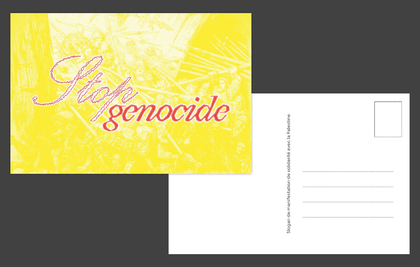Carte postale Stop genocide